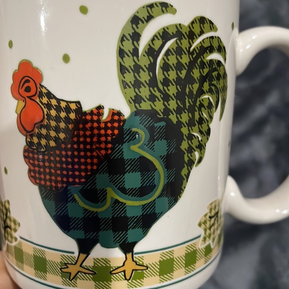 Ingleman Designs Plaid patchwork Rooster Image Mug - Picture 4 of 14